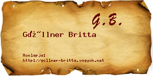Göllner Britta névjegykártya